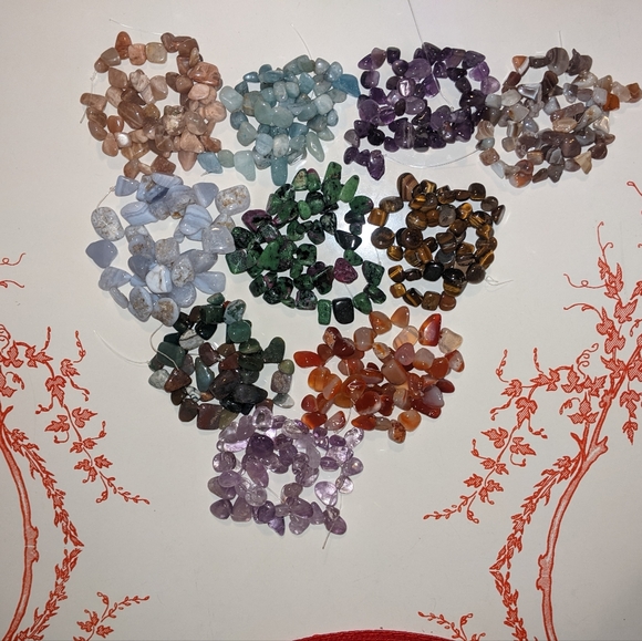 10 Strands of Multi-Gemstones Amethyst, Ruby Zoisite, Aqua, Agate, Carnelian - Picture 13 of 13